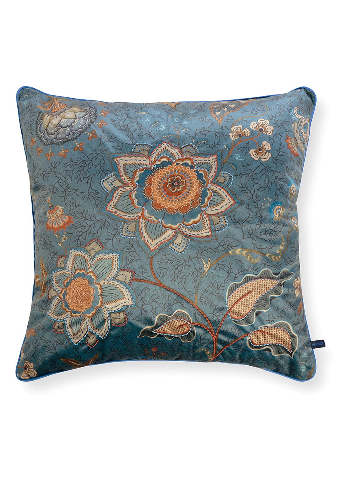 Pip Studio Mumbai Morning sierkussen 60 x 60 cm - voorkant 5 blauw