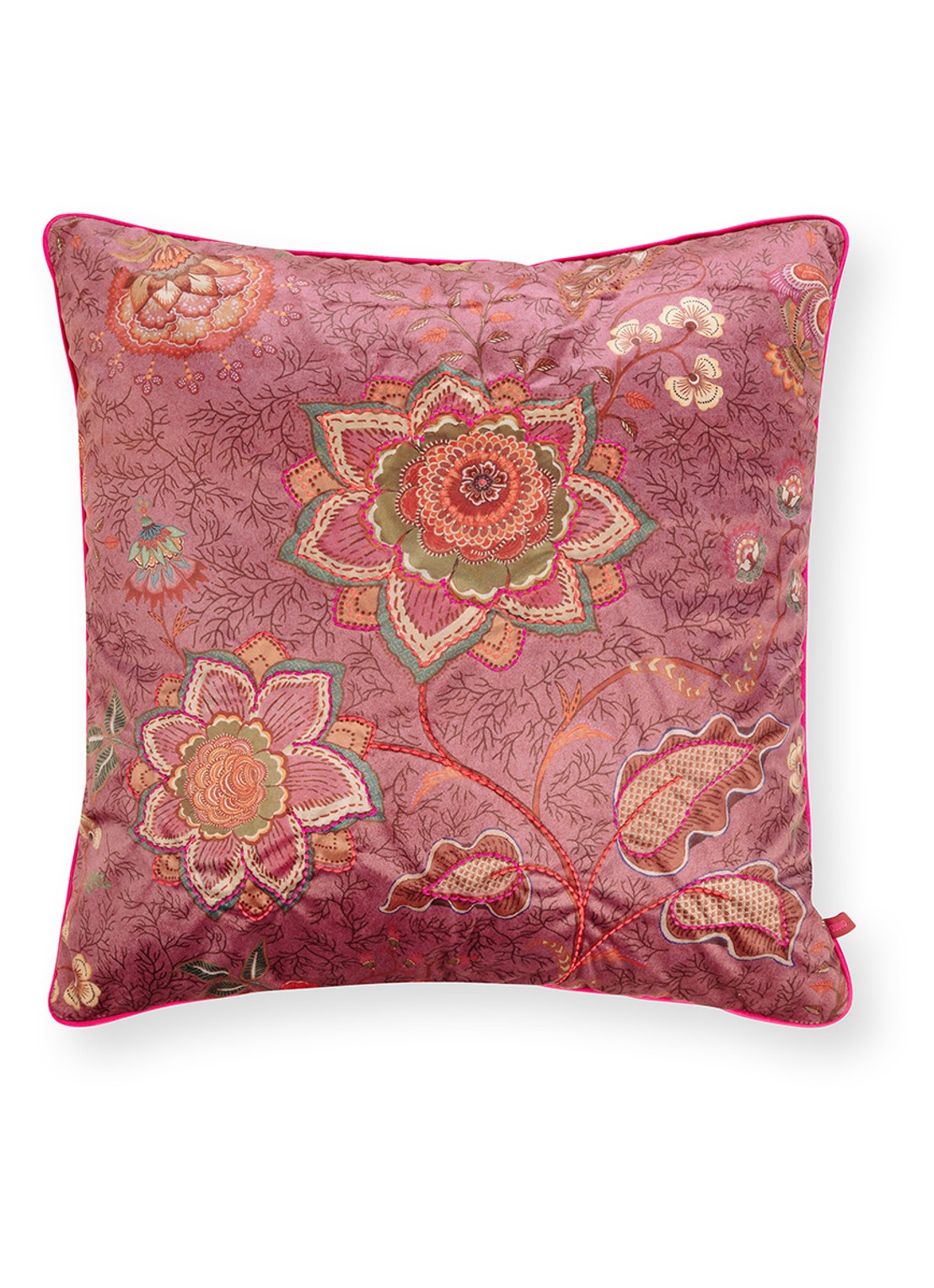 Pip Studio Mumbai Morning sierkussen 60 x 60 cm - voorkant 2 roze