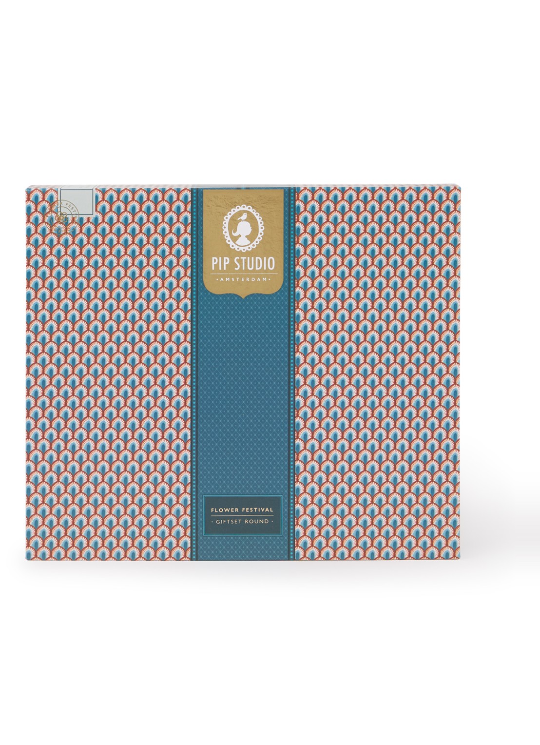 Pip Studio Oriental Flower Festival sushi serviesset 6-delig - voorkant blauw
