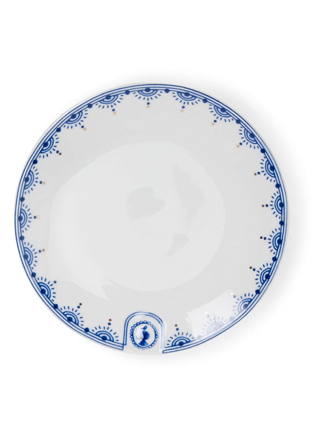 Pip Studio Pip & The Blue Bird gebaksbordje 12 cm - voorkant wit