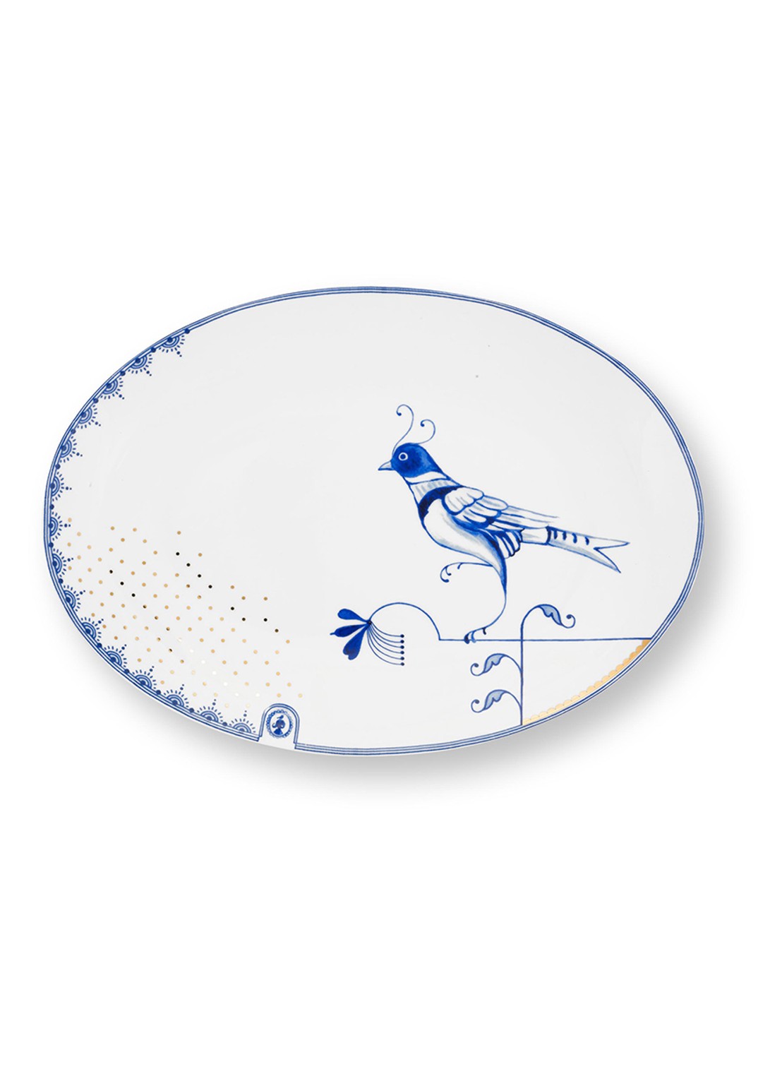Pip Studio Pip & The Blue Bird onderbord 30 x 21,5 cm - voorkant 4 wit