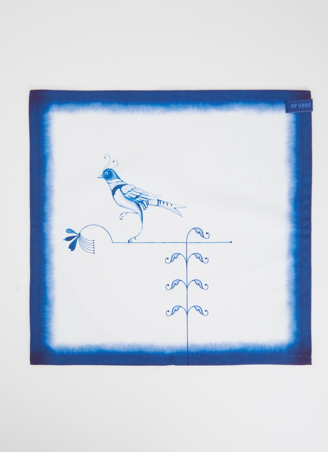 Pip Studio Pip & The Blue Bird servetten 40 x 40 cm set van 2 - voorkant 2 donkerblauw