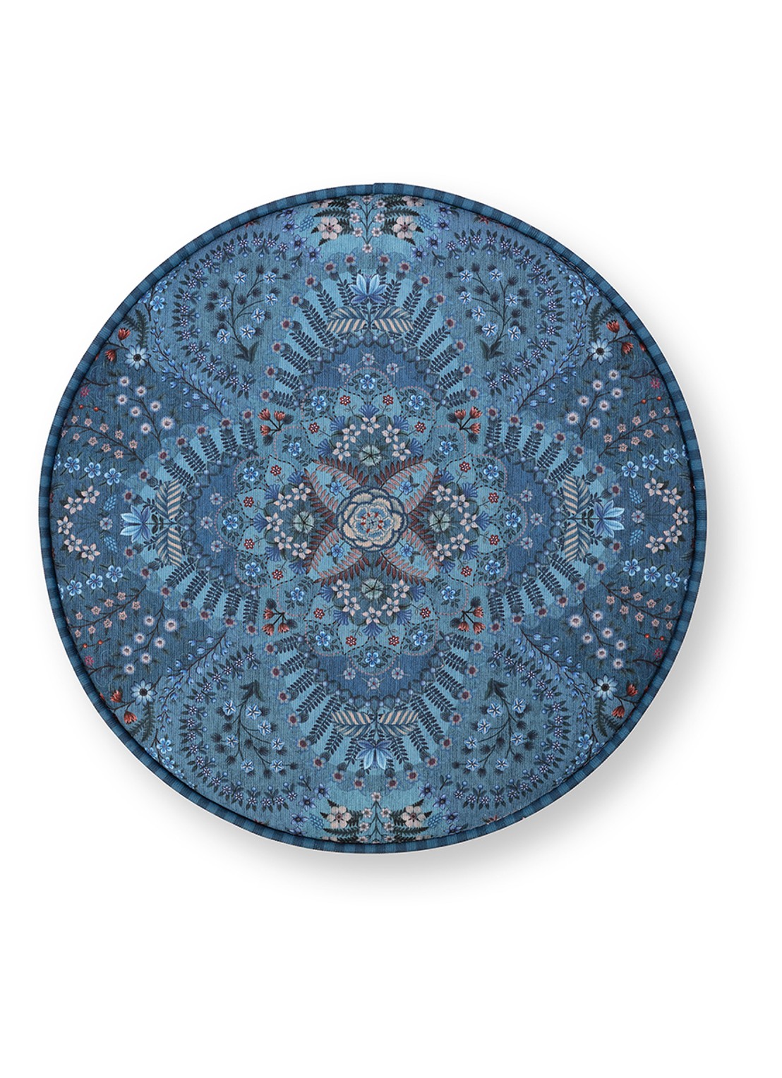Pip Studio Rosa Rani poef 40 x 45 cm - detail 4 blauw