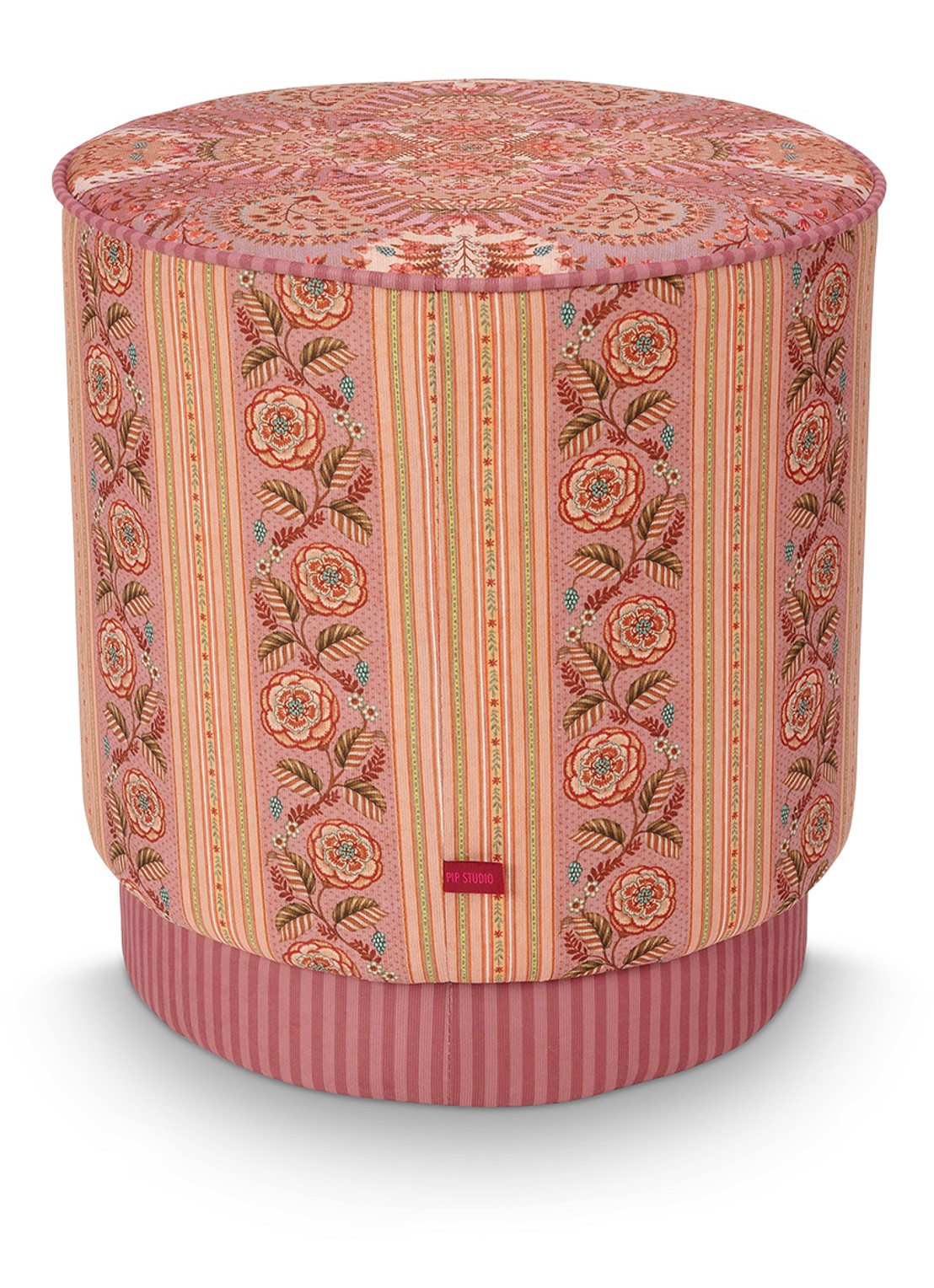 Pip Studio Rosa Rani poef 40 x 45 cm - achterkant roze