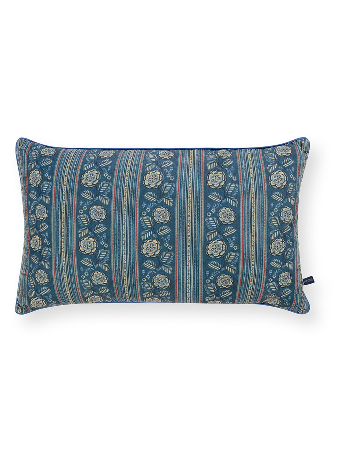 Pip Studio Rosa Rani sierkussen 65 x 39 cm - voorkant blauw