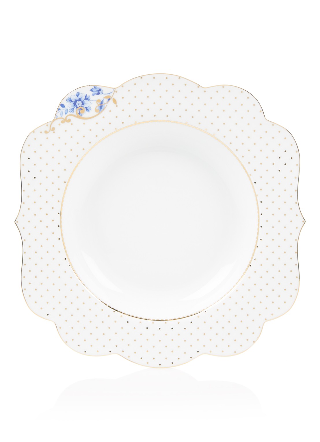 Pip Studio Royal diep bord 23,5 cm - voorkant 5 wit