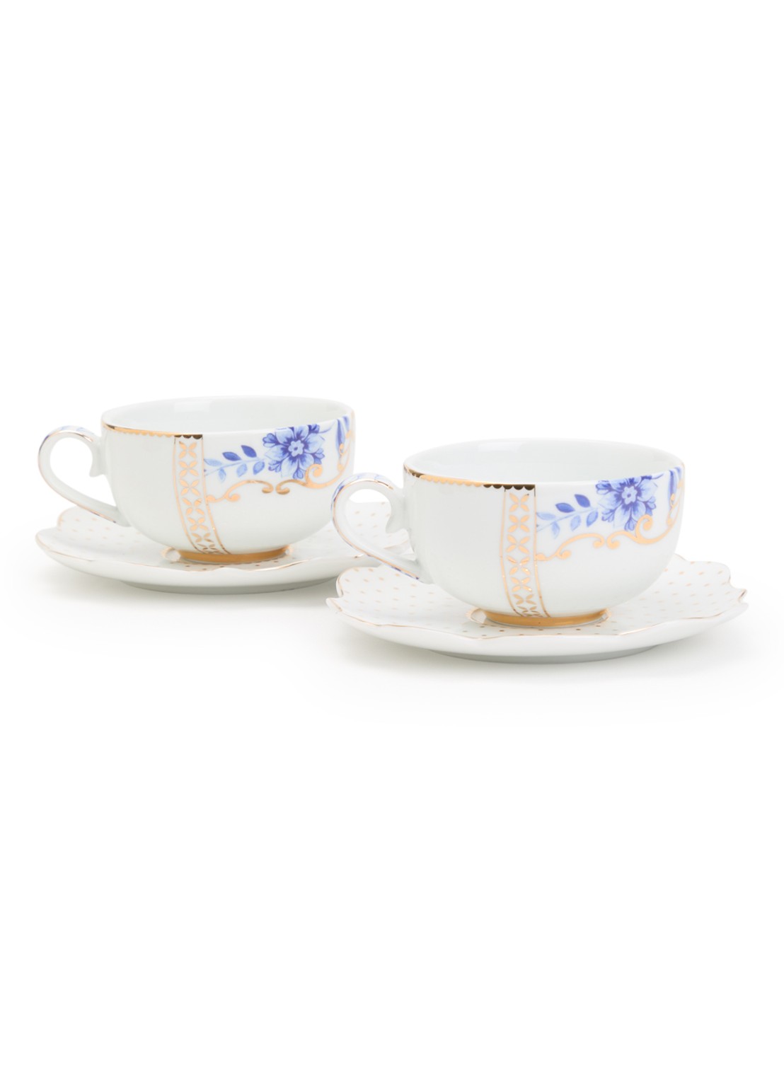 Pip Studio Royal espressokopje en schotel 12,5 cl - voorkant wit