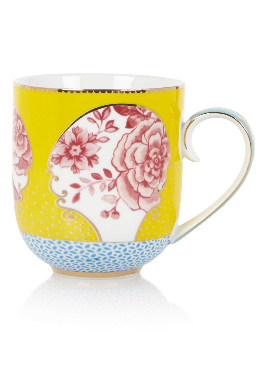 Pip Studio Royal mok large 32,5 cl - voorkant geel