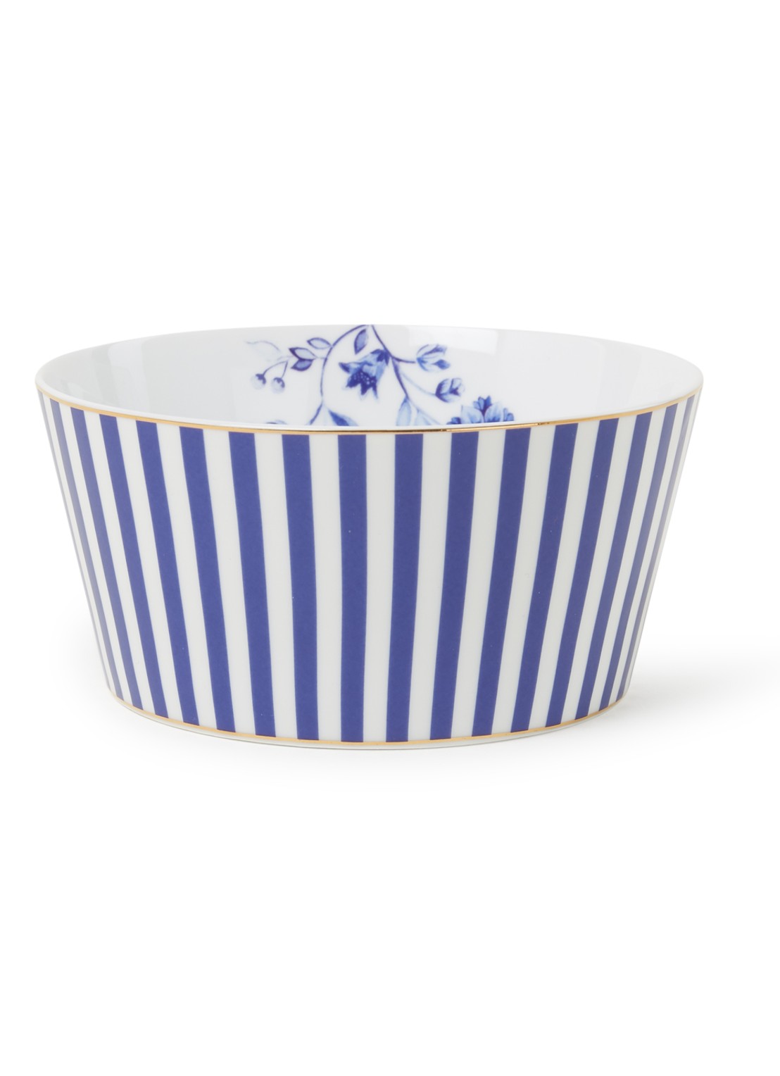 Pip Studio Royal Stripes kom 12 cm - voorkant royalblauw