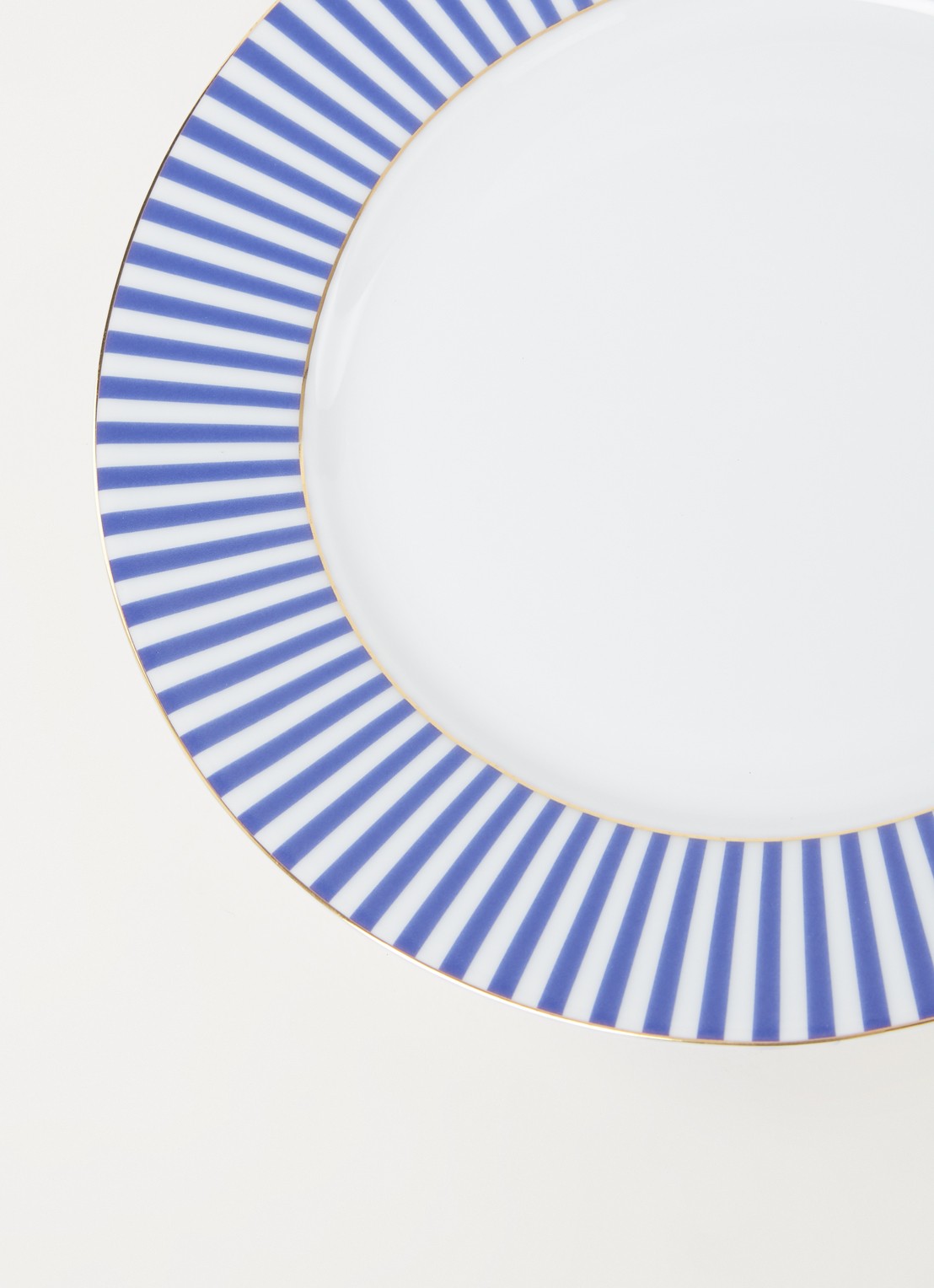 Pip Studio Royal Stripes ontbijtbord 21 cm - detail royalblauw