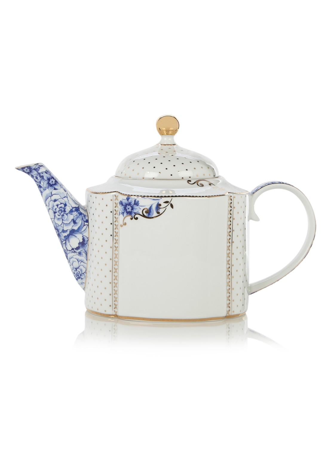Pip Studio Royal theepot 1,65 liter - voorkant wit