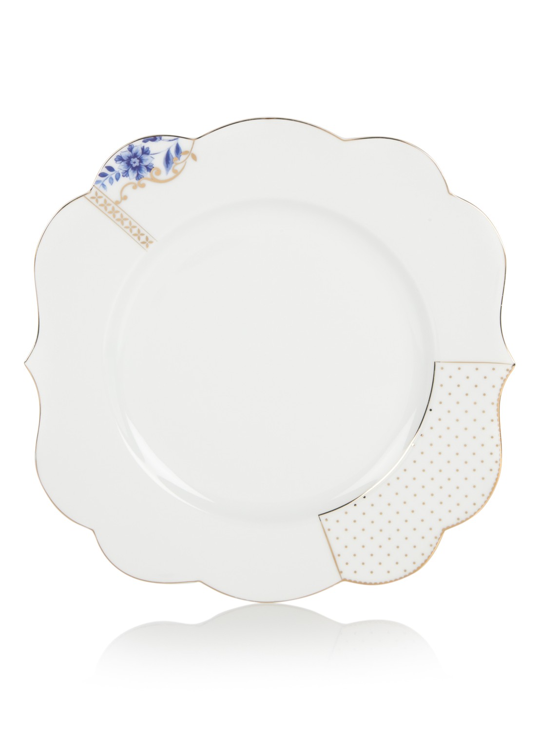 Pip Studio Royal White dinerbord 28 cm - voorkant wit