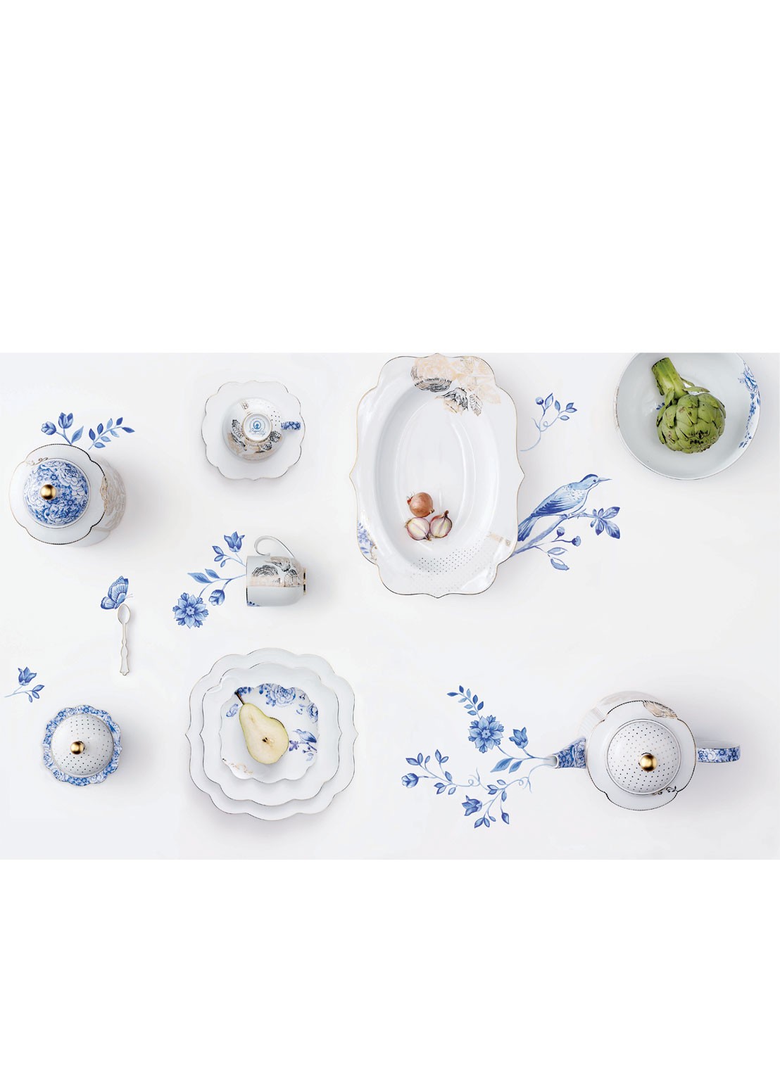 Pip Studio Royal White serveerschaal 40 cm - voorkant 2 wit