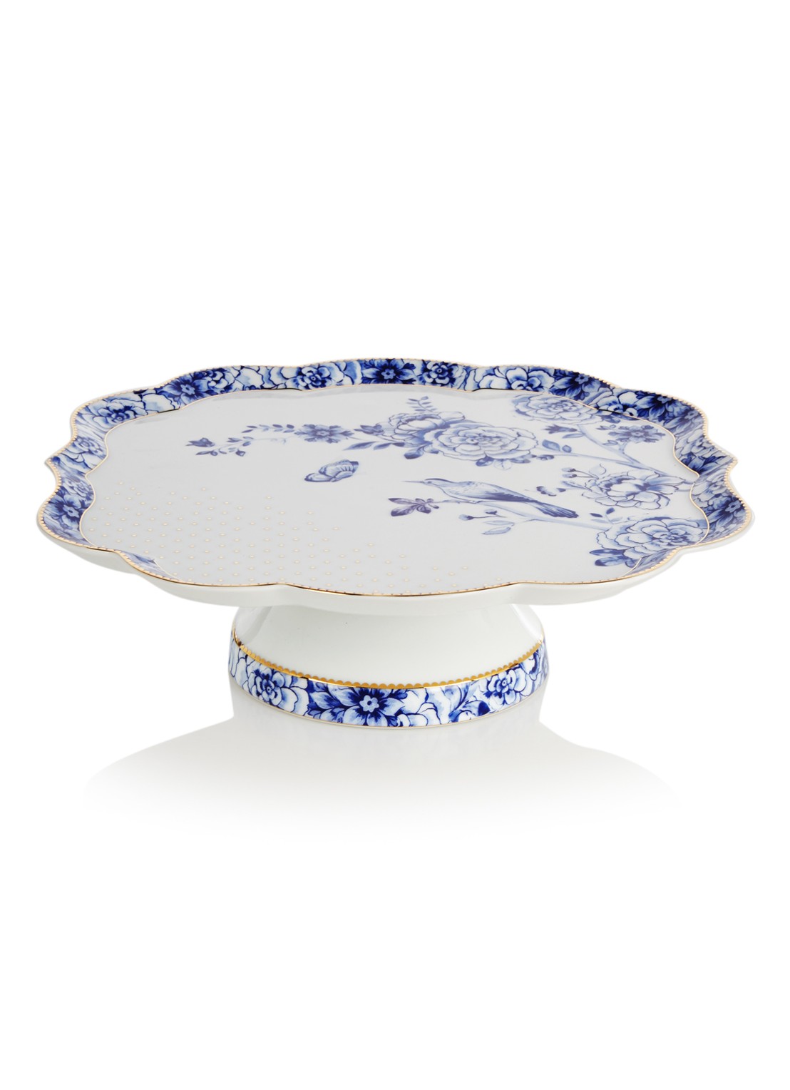 Pip Studio Royal White taartplateau 24 cm - voorkant wit