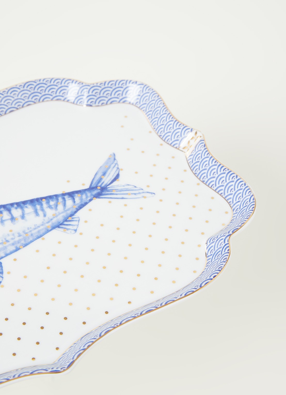 Pip Studio Royal Yerseke serveerschaal 26 x 18 cm - detail royalblauw