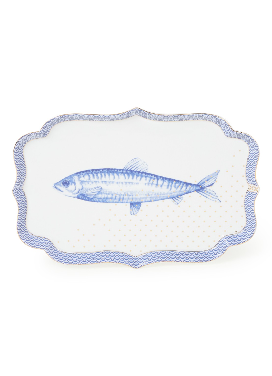 Pip Studio Royal Yerseke serveerschaal 26 x 18 cm - voorkant 2 royalblauw