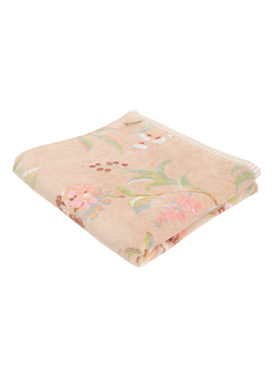Pip Studio Secret Garden badhanddoek  van katoen - 400 gr/m2 - 55 x 100 cm - voorkant 2 khaki