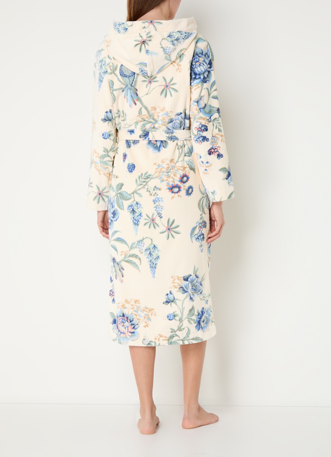 Pip Studio Secret Garden badjas met bloemenprint - achterkant 3 ivoor