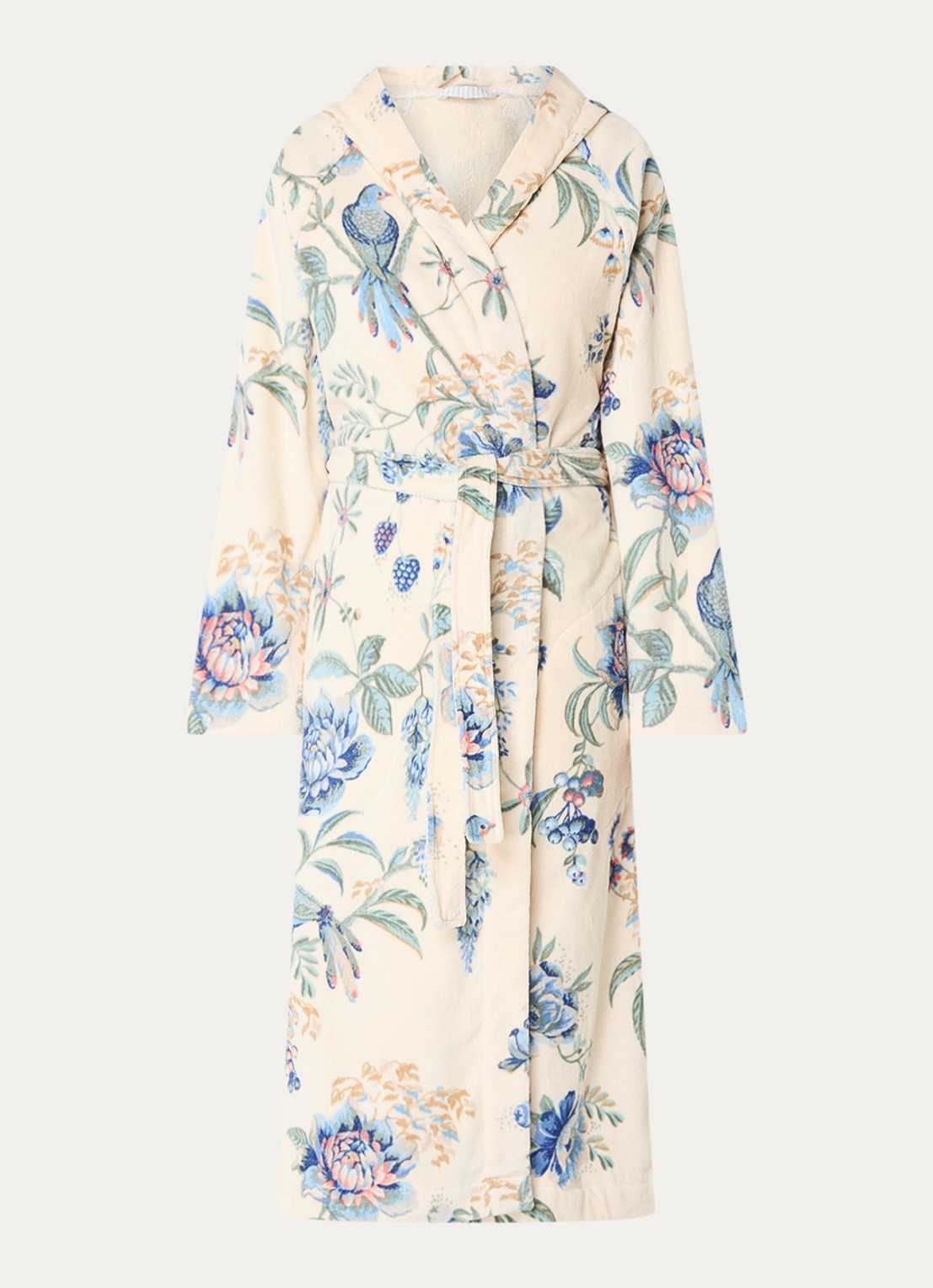 Pip Studio Secret Garden badjas met bloemenprint - voorkant 4 ivoor