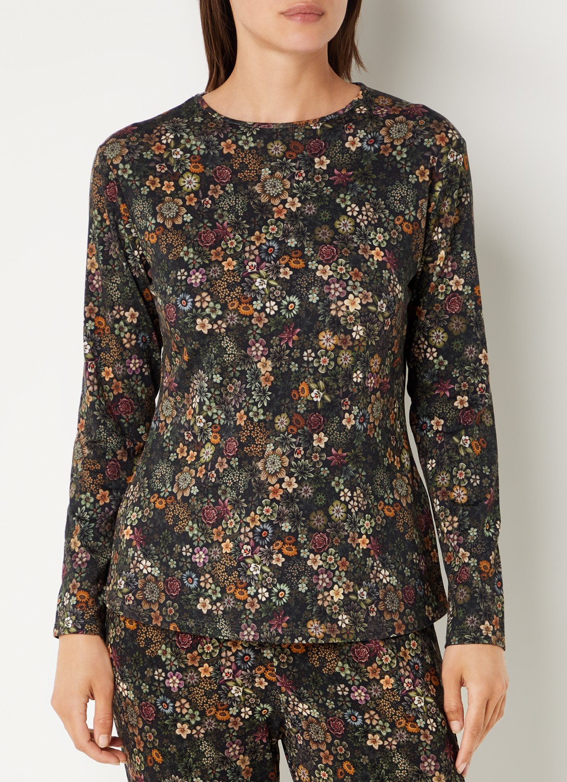 Pip Studio Tom pyjamatop met bloemenprint - detail 4 groen