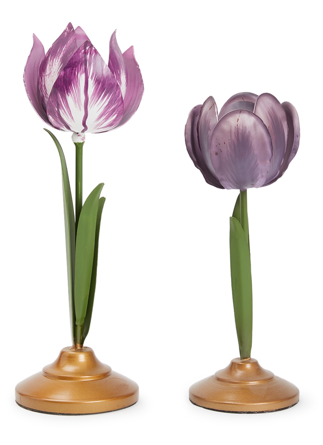 Pip Studio Tulip kandelaar 26 cm set van 2 - voorkant paars