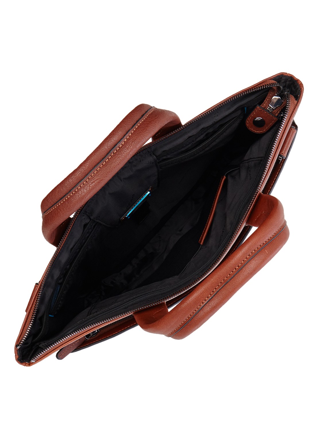 Piquadro Laptoptas met 15 inch laptopvak - detail 2 cognac
