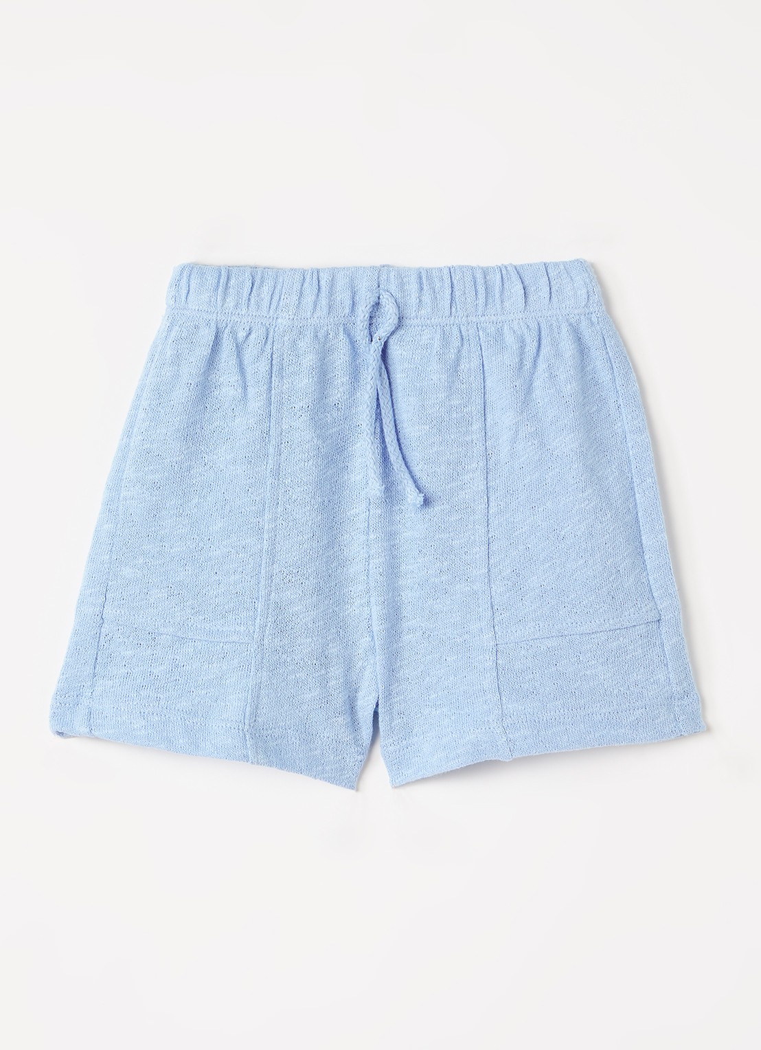 Play Up Flame straight fit korte broek met trekkoord - voorkant 2 lichtblauw