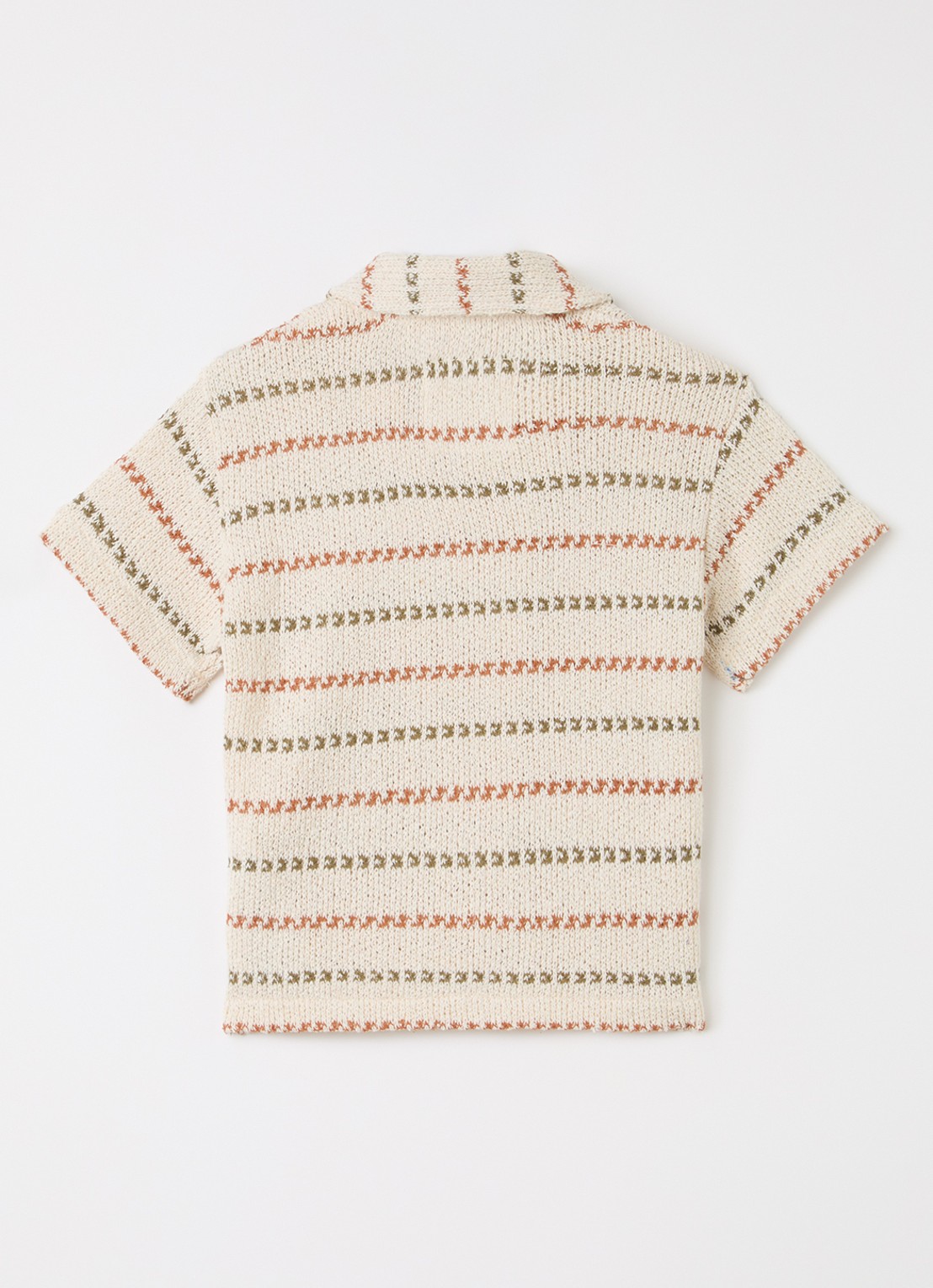 Play Up Grofgebreid overhemd met ingebreid patroon - voorkant 3 beige