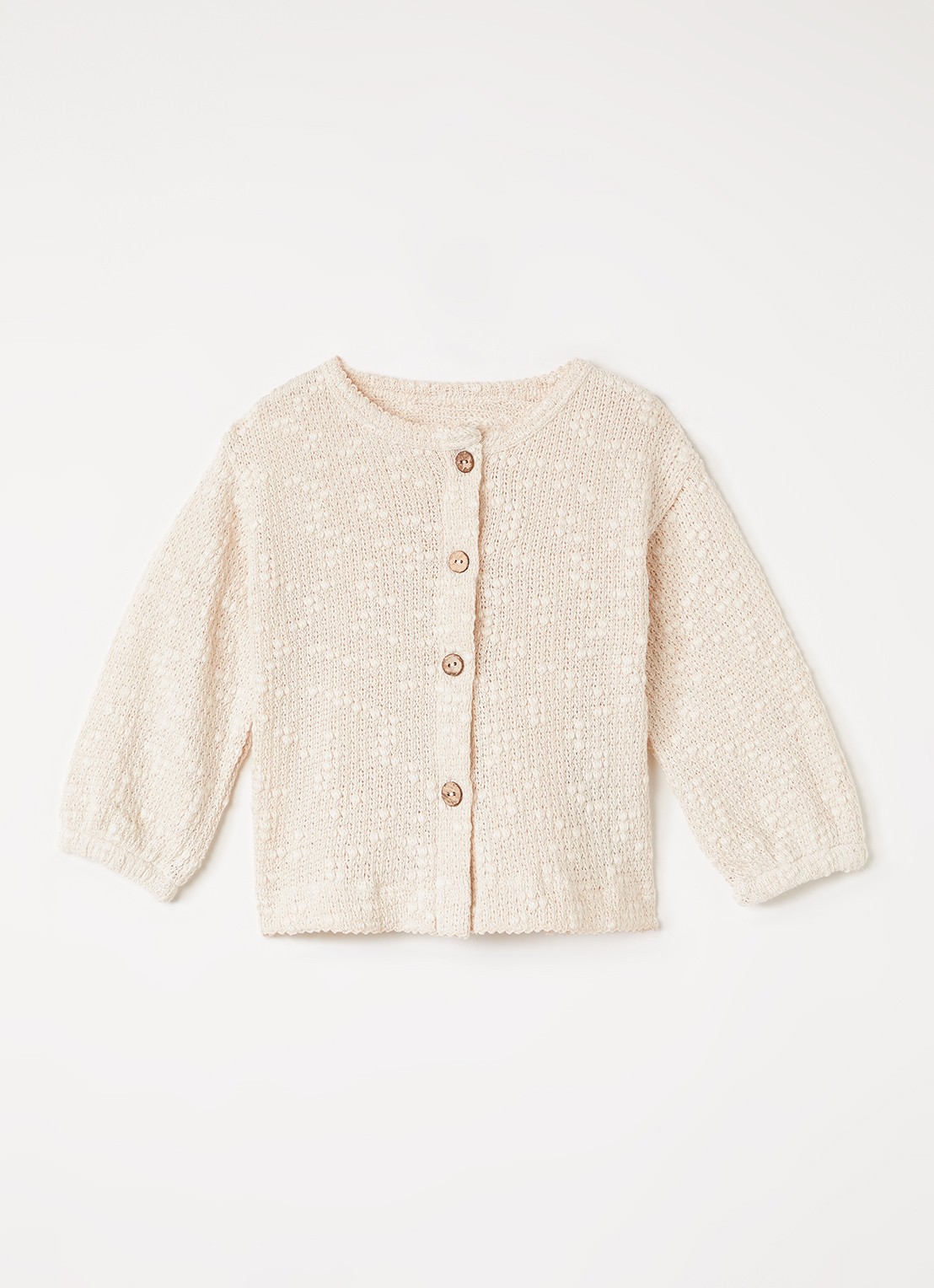 Play Up Grofgebreid vest met ronde hals - voorkant 2 beige