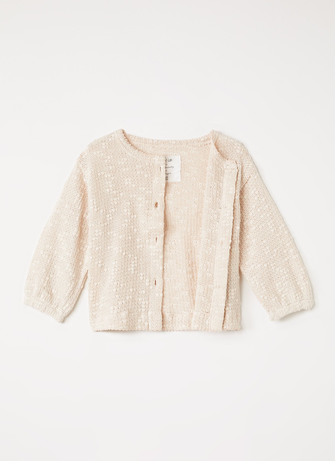 Play Up Grofgebreid vest met ronde hals - voorkant 3 beige