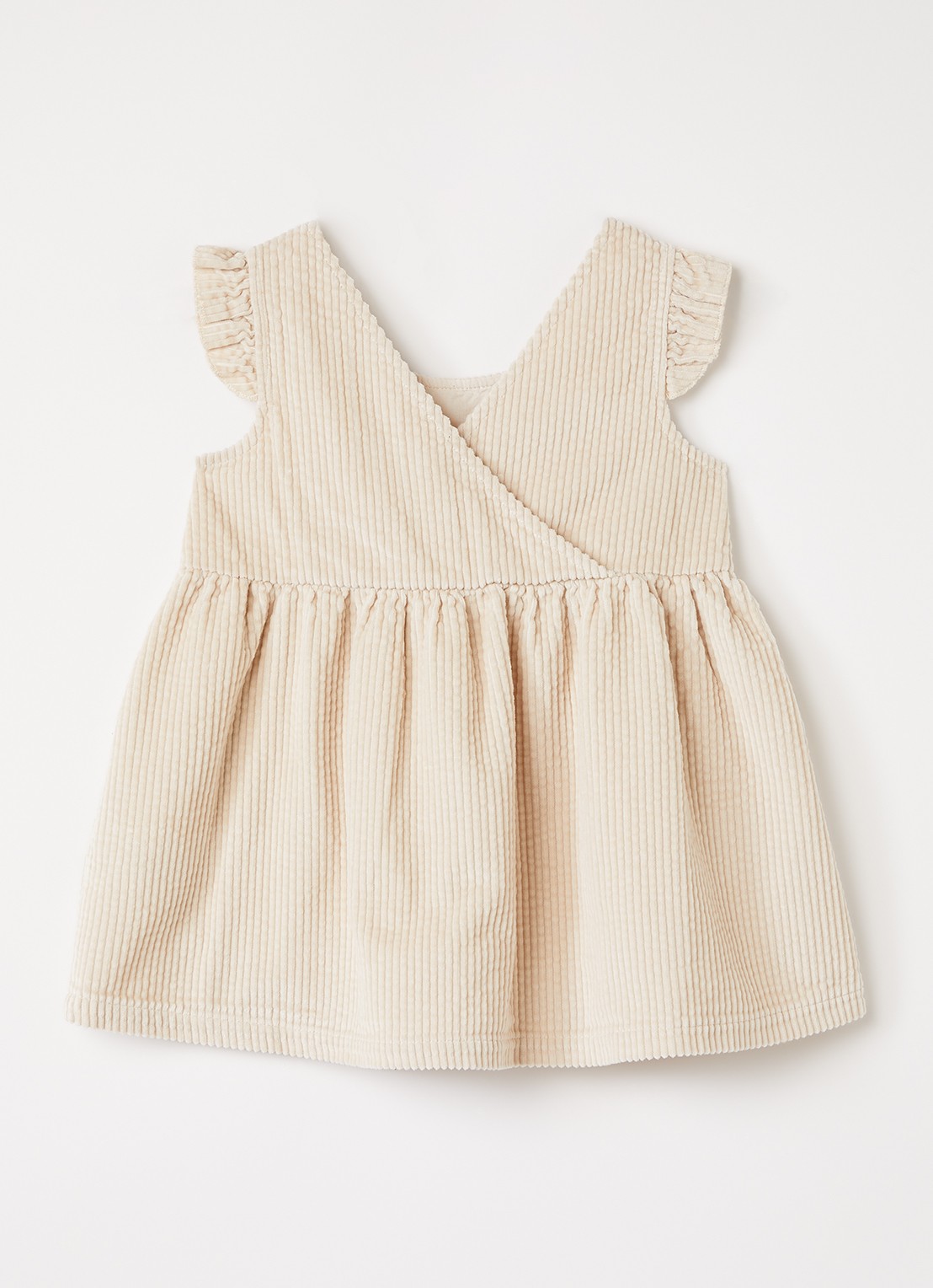 Play Up Jurk van corduroy met volant - voorkant 3 creme