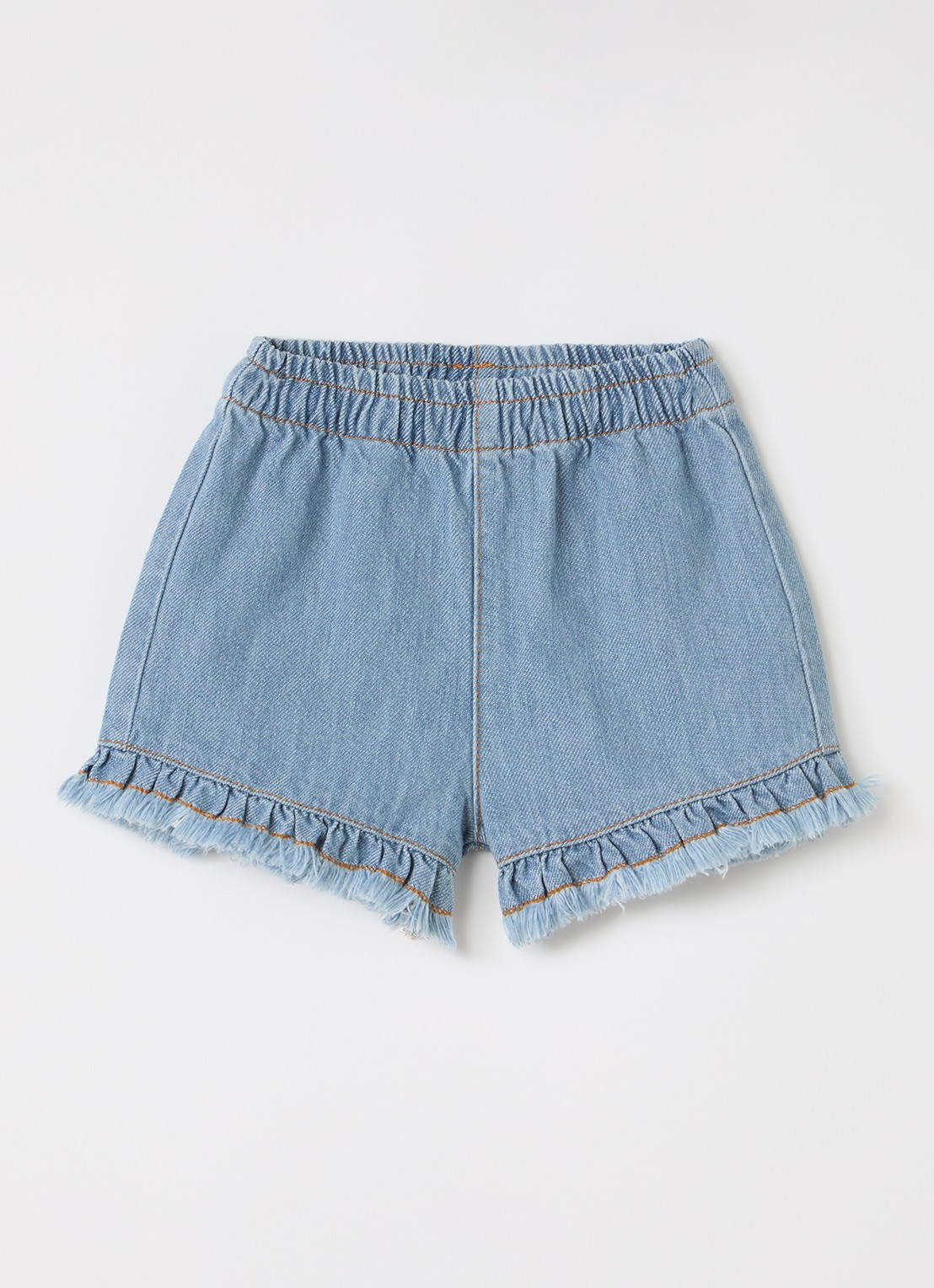 Play Up Straight fit korte broek van denim - voorkant 2 lichtblauw
