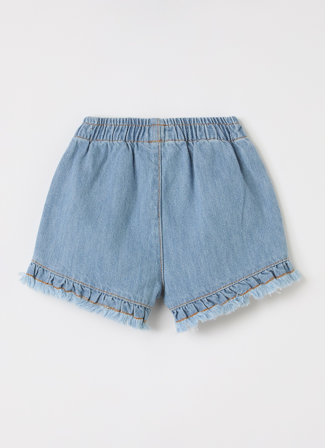 Play Up Straight fit korte broek van denim - voorkant 3 lichtblauw