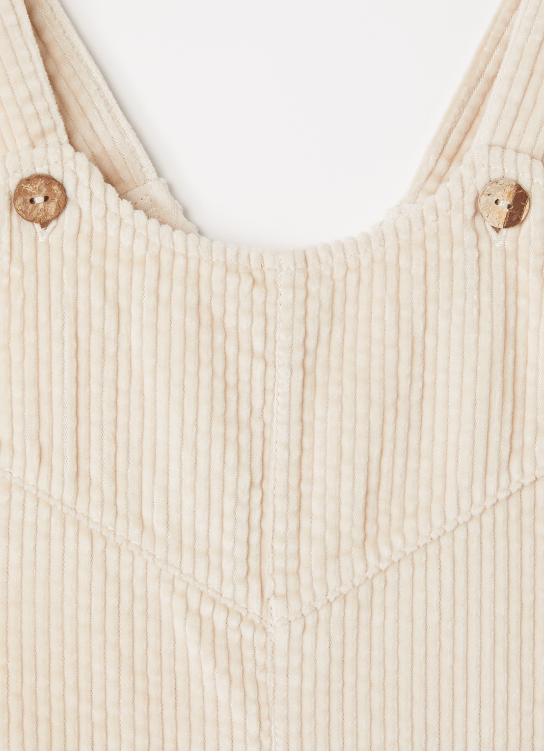 Play Up Straight fit tuinbroek van corduroy - detail creme