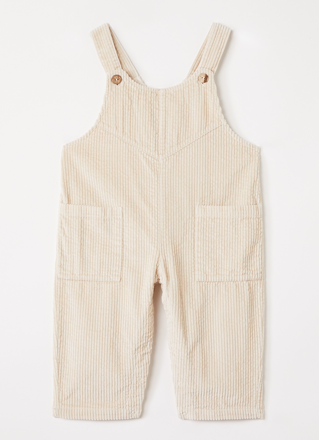 Play Up Straight fit tuinbroek van corduroy - voorkant 2 creme