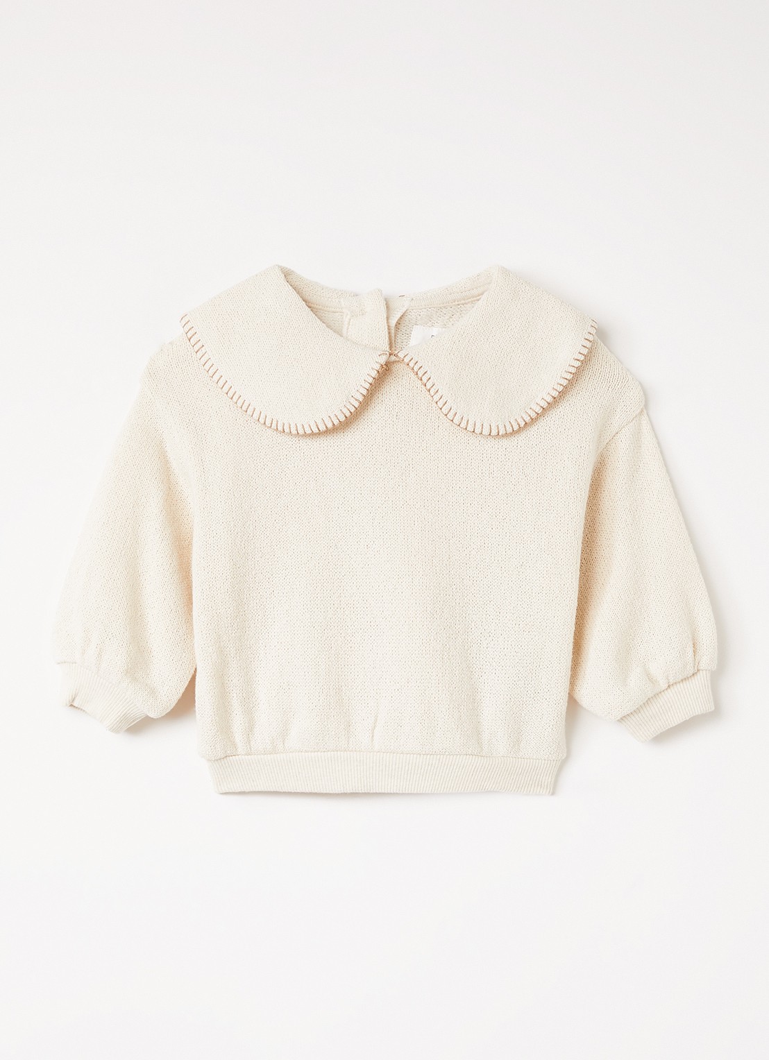 Play Up Sweater met kraag - voorkant 2 creme
