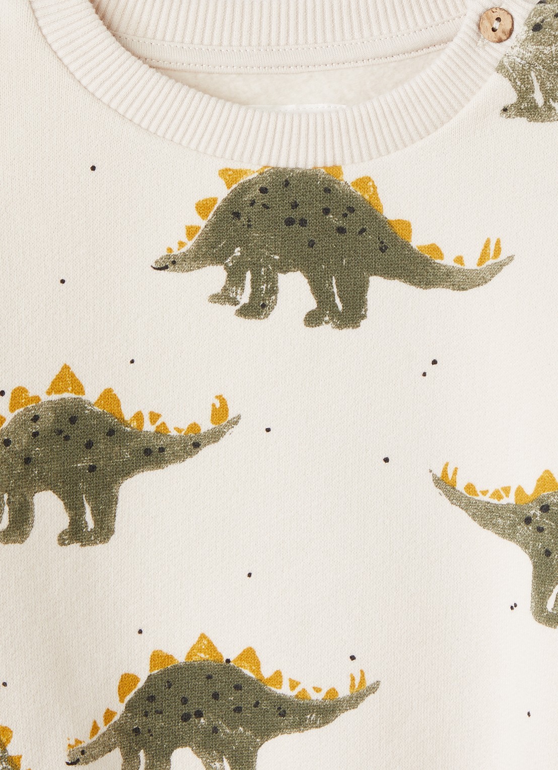 Play Up Sweater van fleece met print - detail creme
