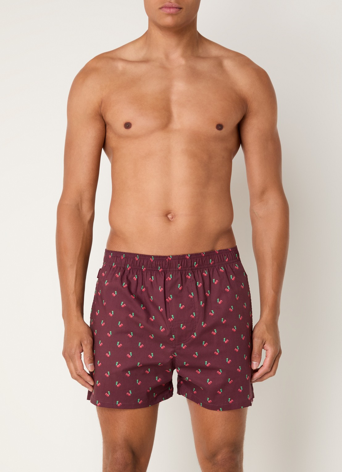 Pockies Boxershort met print - voorkant 4 donkerrood