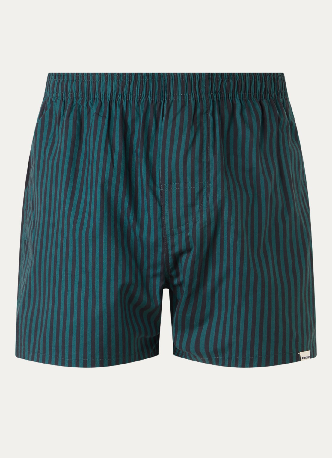 Pockies Boxershort met streepprint - voorkant groen