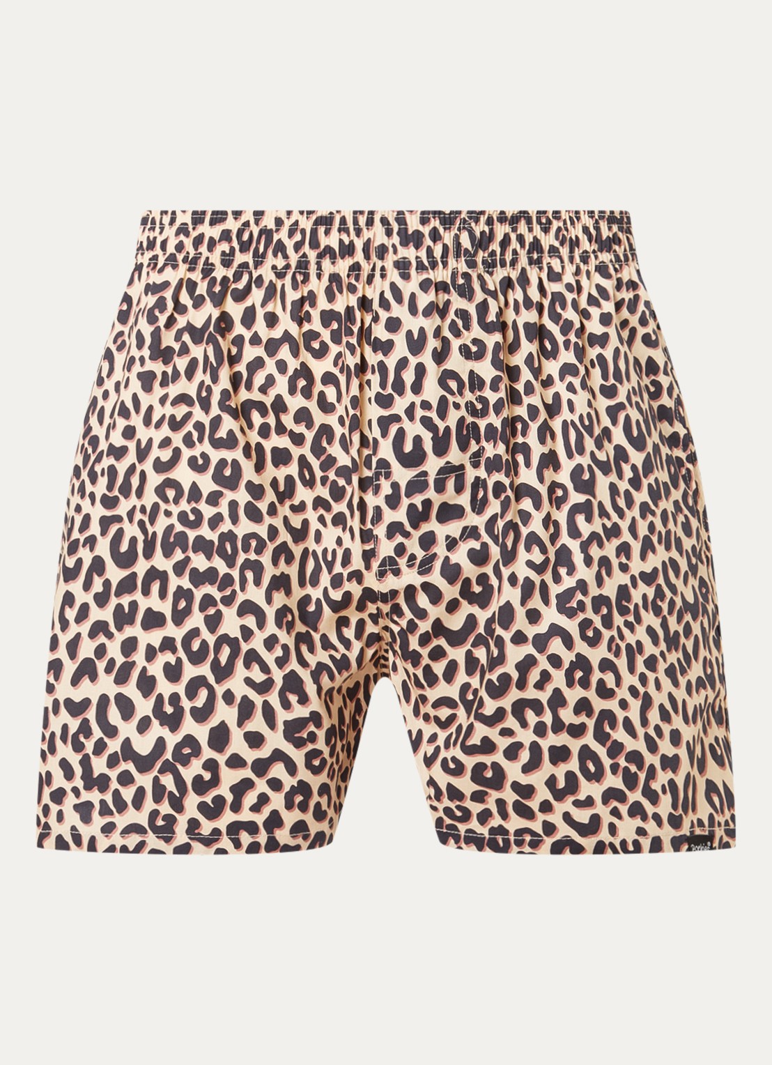 Pockies Boxershort van  katoen met panterprint - voorkant 2 bruin