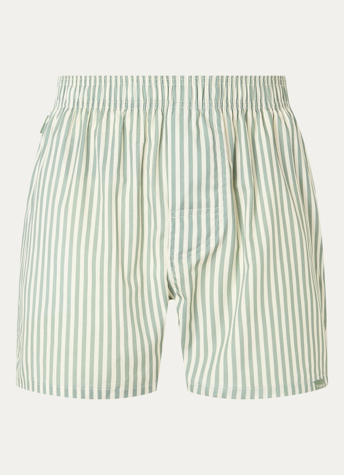 Pockies Boxershort van  katoen met streepprint - voorkant 3 olijfgroen