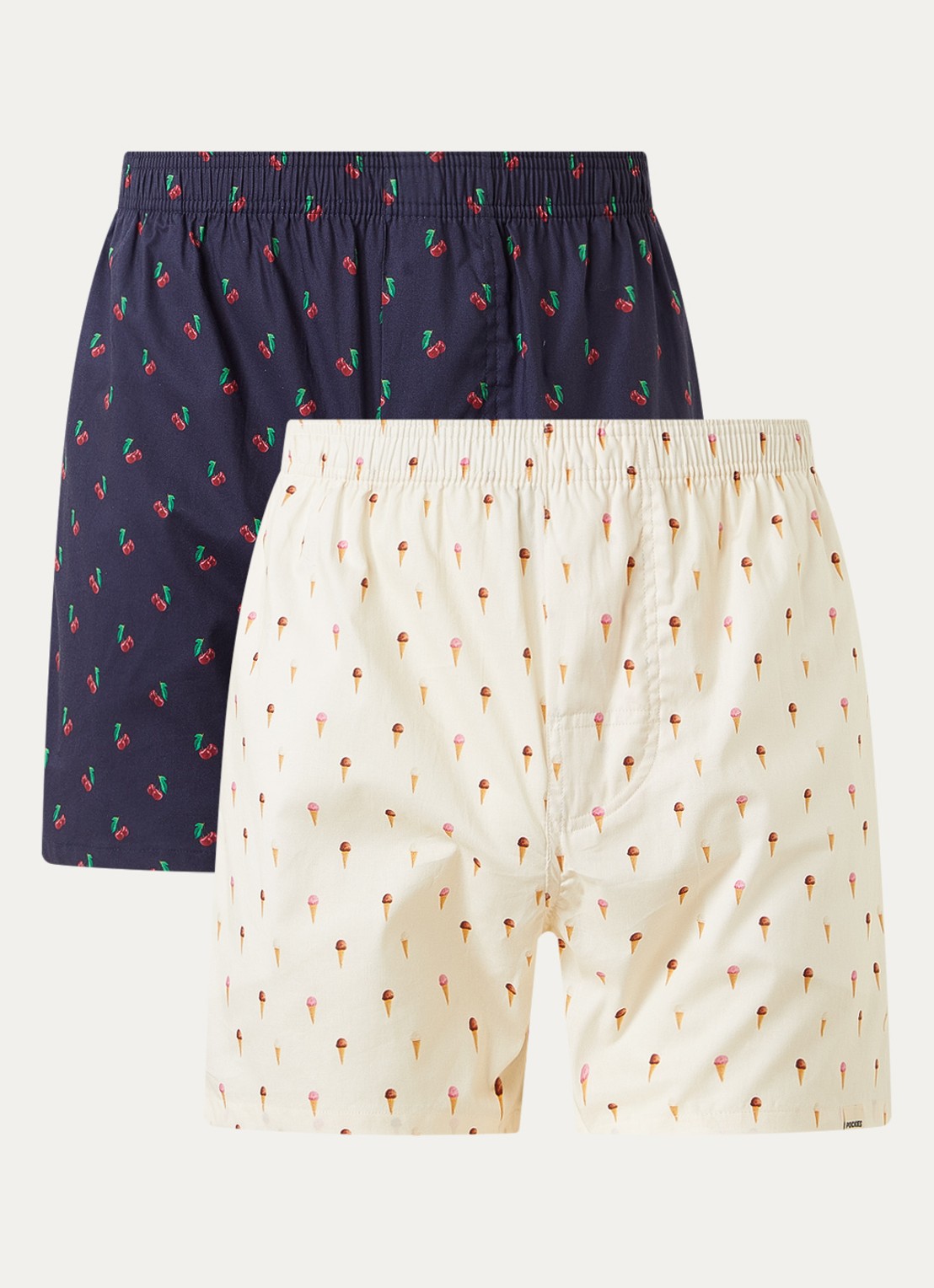 Pockies Cherries 'N Cream boxershort met steekzakken in 2-pack - voorkant multicolor