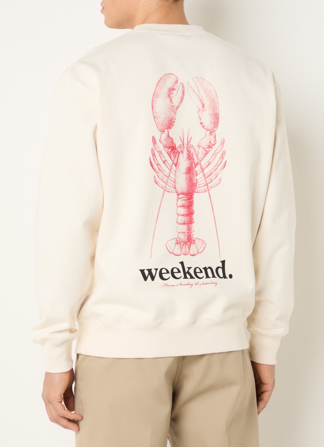 Pockies Lobster sweater met logo- en backprint - detail 3 creme