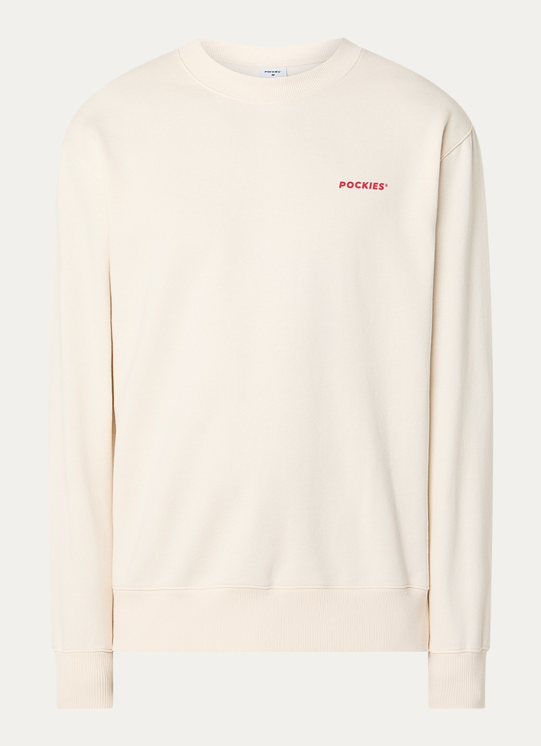 Pockies Lobster sweater met logo- en backprint - voorkant creme