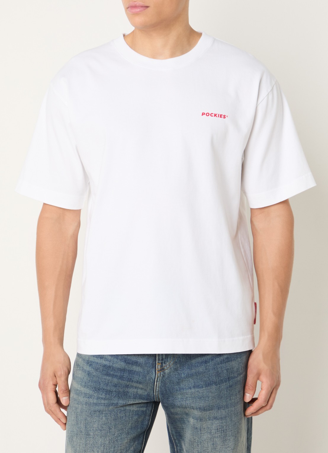 Pockies Lobster T-shirt met logo- en backprint - achterkant 4 wit