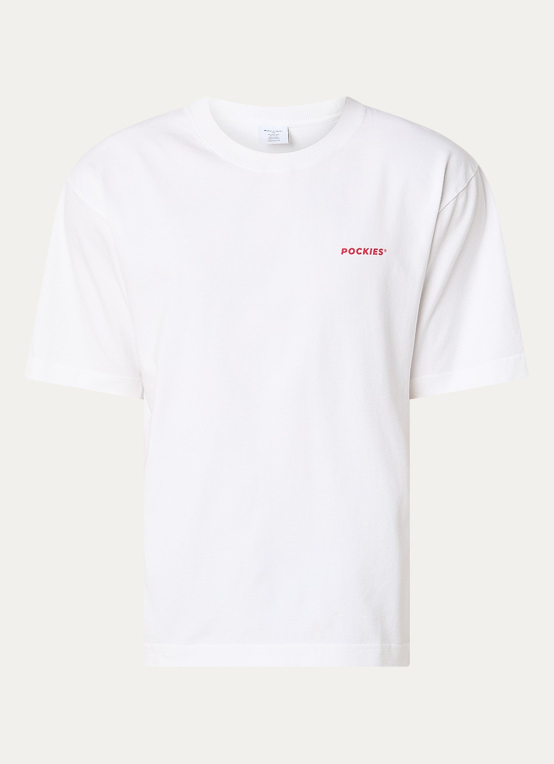 Pockies Lobster T-shirt met logo- en backprint - voorkant 2 wit