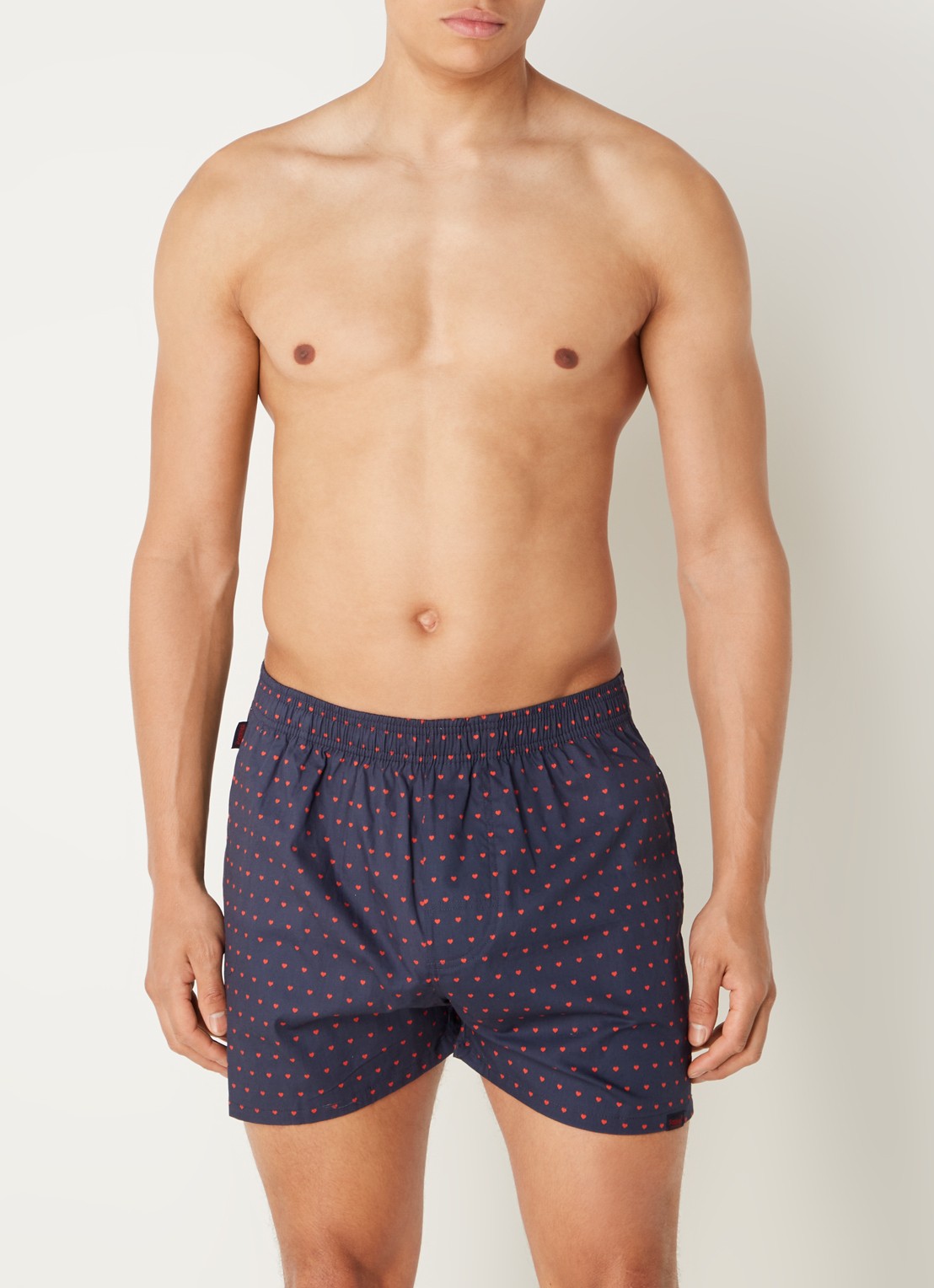 Pockies Love boxershort van  katoen met print - voorkant 3 donkerblauw