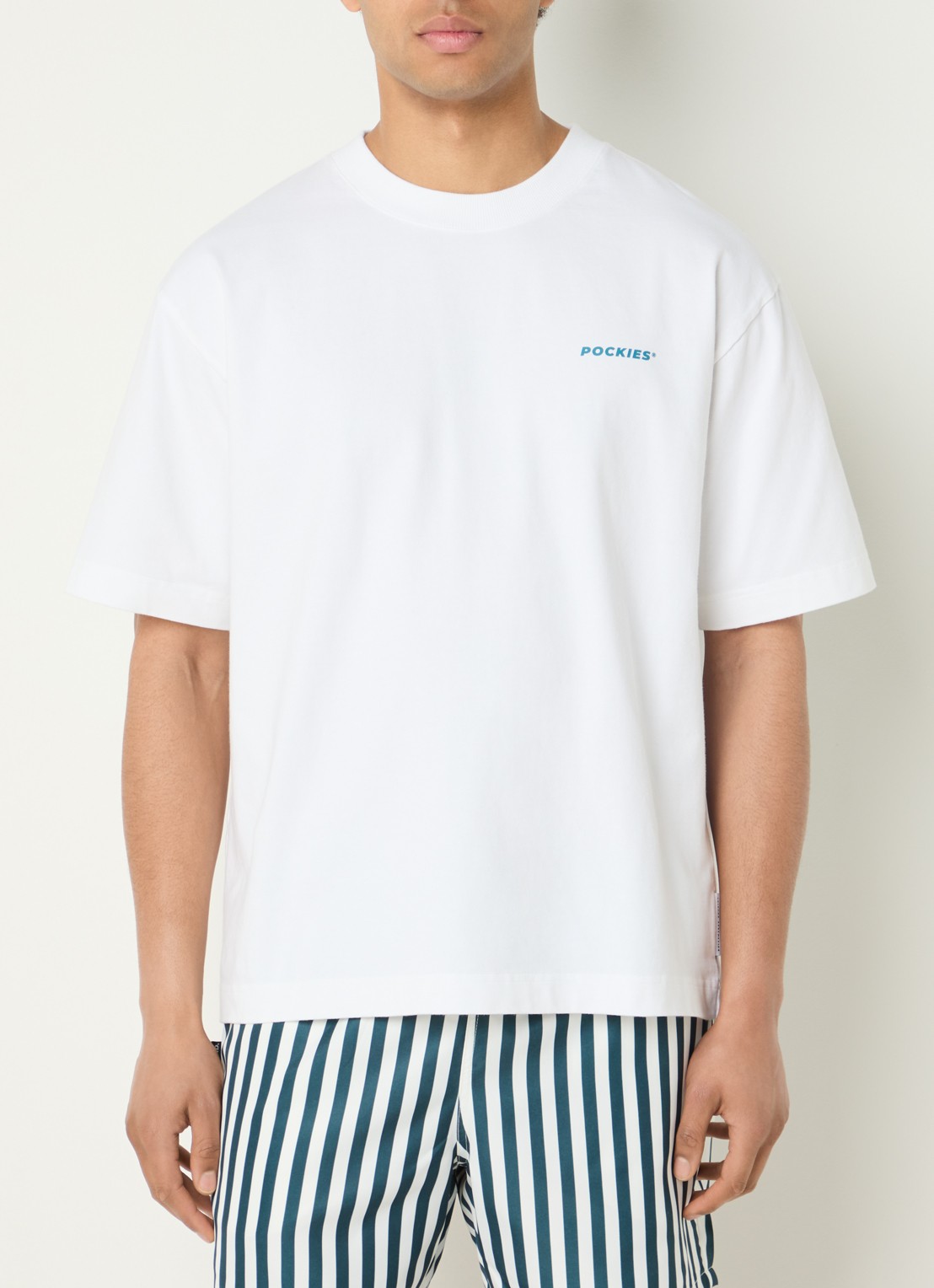 Pockies Pool T-shirt met logo- en backprint - achterkant 4 wit