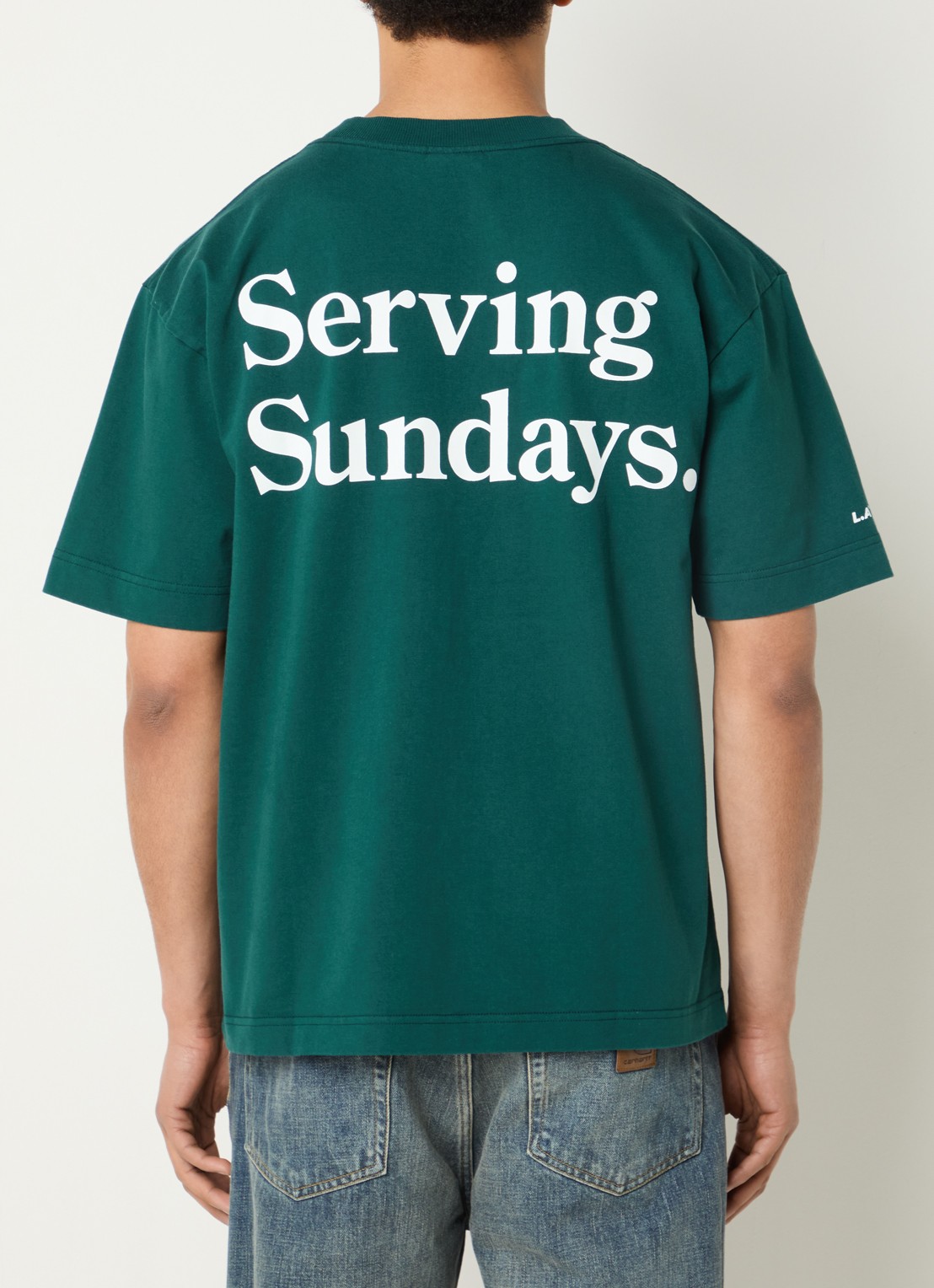 Pockies Sundays T-shirt met logo- en backprint - detail 4 groen