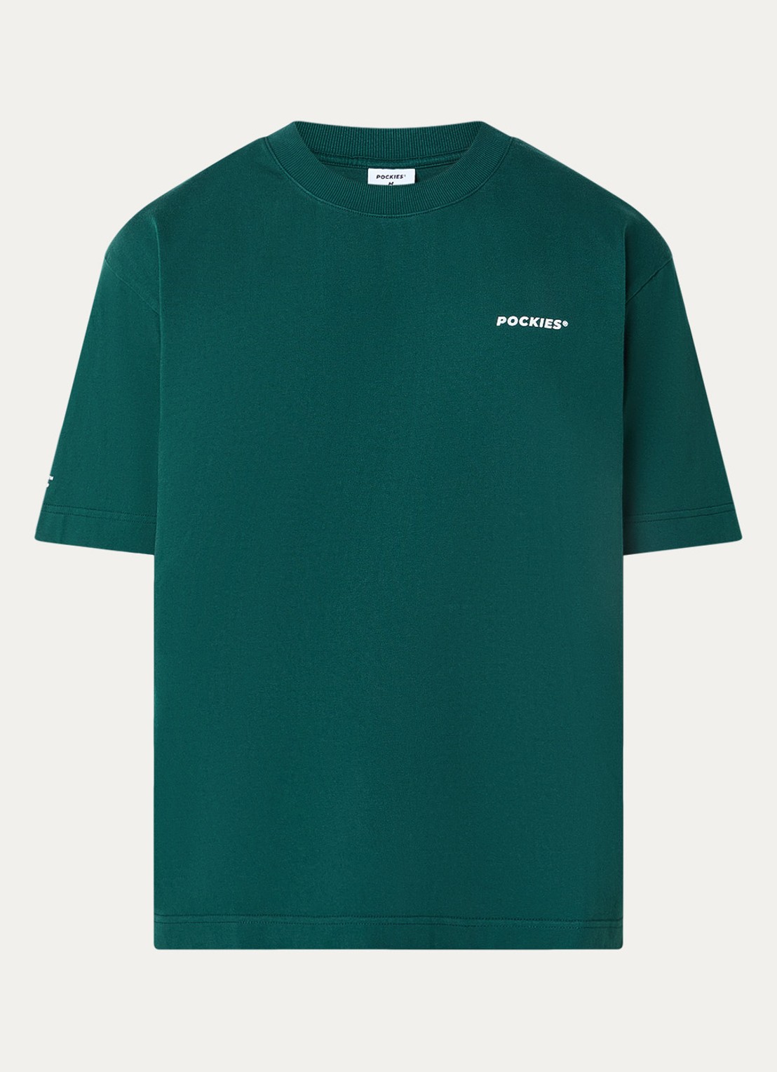 Pockies Sundays T-shirt met logo- en backprint - voorkant 2 groen
